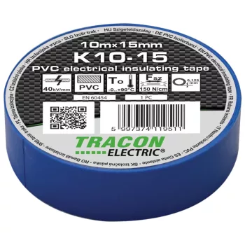Tracon K10-15 PVC szigetelőszalag kék 10m 15mm