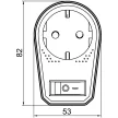 Tracon KACS1, Csatlakozóaljzat adapter kapcsolóval, fehér 250 VAC 16 A 1×SCHUKO, max. 3680 W