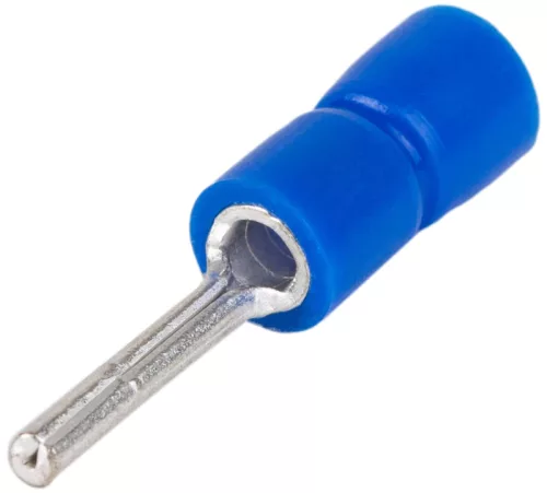 Tracon KCS, Szigetelt csapos saru, ónozott elektrolitréz, kék 2,5mm2, (l1=12mm, d1=2,3mm), PVC