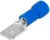 Tracon KCS5, Szigetelt rátolható csatlakozó csap, sárgaréz, kék 4,8×0,8mm, 2,5mm2