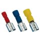 Tracon KCSH3, Szigetelt rátolható csatlakozó hüvely, sárgaréz, kék 2,8×0,5mm, 2,5mm2