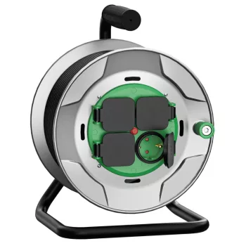 Tracon KDHM25IP kábeldobos hosszabbító fémvázzal 4×SCHUKO 25 m H07RN-F IP44