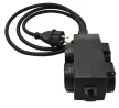 Tracon KE4-5M, Kültéri eloszósáv, fekete 16A/250VAC, IP44, H07RN-F, 3G1.5, 5m, 4×SCHUKO