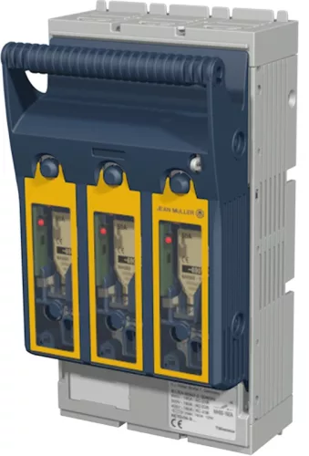 Tracon KETO-00-3/F, Vízszintes szakaszolókapcsoló-biztosító, szerelőlapra, 3P AC 690V, DC 440V, 160A, 3P, 00