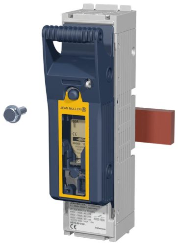 Tracon KETO-1-1/AOU/F, Szakaszolókapcsoló-biztosító, gyűjtősínre, lapos csatlakozó 690VAC, 440VDC, 250A, 1P, NH1