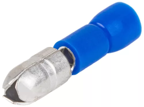 Tracon KH4, Szigetelt hengeres csatlakozó dugó, elektrolitréz, kék 2,5mm2, (d1=2,2mm, d2=5mm), PVC