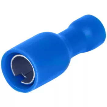   Tracon KHA4, Szigetelt hengeres csatlakozó aljzat, elektrolitréz, kék 2,5mm2, (d1=2,1mm, d2=5mm), PVC