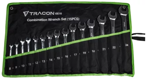 Tracon KK15 Kombinált kulcs készlet 8,9,10,11,12,13,14,15,16,17,18,19,21,22,24mm