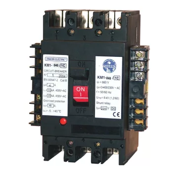   Tracon KM7-630/1B Kompakt megszakító, 400V AC munkaáramú kioldóval 3×230/400V, 50Hz, 630A, 65kA, 2×CO