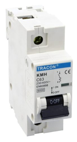 Tracon KMH-1125, Kismegszakító, nagyáramú, 1 pólus, C karakterisztika 125A, 6kA