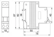 Tracon KVKVE-6/30, Kombinált védőkapcsoló, elektronikus, 2P, 1 modul, C kar. C6, 30mA, 6kA, AC, E3