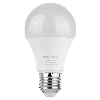 Tracon LAC6010NW Gömb burájú LED fényforrás CREE chippel, E27, 10W, 4000K természetes fehér, 990 lm, A60