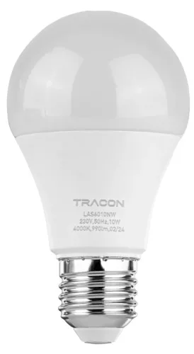 Tracon LAC6010W Gömb burájú LED fényforrás CREE chippel, E27, 10W, 3000K meleg fehér, 940 lm, A60