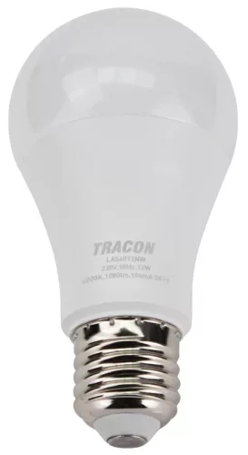 Tracon LAC6012NW Gömb burájú LED fényforrás CREE chippel, E27, 12W, 4000K természetes fehér, 1180 lm, A60