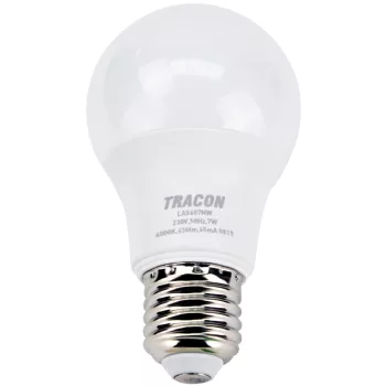 Tracon LAC607NW Gömb burájú LED fényforrás CREE chippel, E27, 7W, 4000K természetes fehér, 630 lm, A60