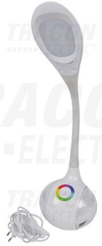 Tracon LALBFLEX6W Flexibilis nyakú asztali LED lámpa, szabályozható fényerő 230VAC, 50Hz, 6W, 4000K+RGB, dimm