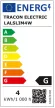 Tracon LALSLIM4W Fém asztali LED lámpa, szabályozható fényerő 230VAC, 50Hz, 4W, 4000K, dimm