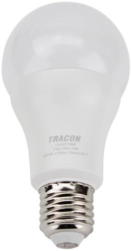 Tracon LAS6015NW Gömb burájú LED fényforrás SAMSUNG chippel 230V,50Hz,15W,4000K,E27,1520 lm,200°,A60,SAMSUNG chip, EEI=F