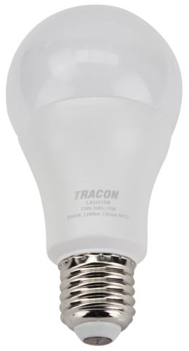 Tracon LAS6015W Gömb burájú LED fényforrás SAMSUNG chippel 230V,50Hz,15W,3000K,E27,1490 lm,200°,A60,SAMSUNG chip, EEI=F