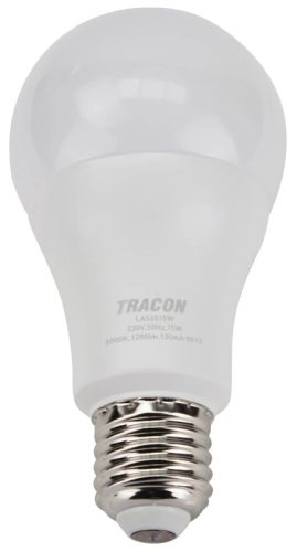 Tracon LAS6515NW, Gömb burájú LED fényforrás SAMSUNG chippel 230V,50Hz,15W,4000K,E27,1350 lm,200°,A65,SAMSUNG chip,