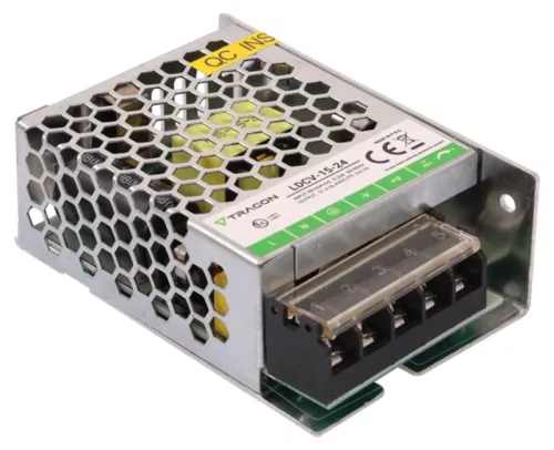 Tracon LDCV-15-24 Fém házas LED meghajtó 90-264VAC/24VDC,15W,0-0,7A, IP20