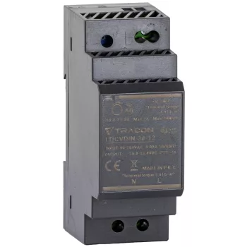   Tracon LDCVDIN-30-12 DIN sínre szerelhető tápegységszabályozható DC kimenettel 100-200VAC,0,88A/DC12V,2A/24W