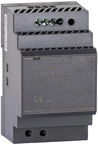 Tracon LDCVDIN-60-24 DIN sínre szerelhető tápegységszabályozható DC kimenettel 100-200VAC,3A/DC24V,2,5A/60W