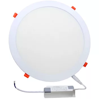   Tracon LED-DL-21WW Beépíthető LED mélysugárzó, kerek, fehér 230 VAC 50Hz, 21 W, 2155 lm, D=300 mm, 2700 K, IP40, EEI=F