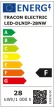 Tracon LED-DLNIP-28NW, Védett, beépíthető LED mélysugárzó, négyzetes 230 VAC, 28 W, 4000 K, 2340 lm, IP66,