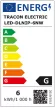 Tracon LED-DLNIP-6NW, Védett, beépíthető LED mélysugárzó, négyzetes 230 VAC, 6 W, 4000 K, 450 lm, IP66,