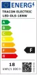 Tracon LED-DLS-18NW, Kompakt beépíthető LED mélysugárzó SAMSUNG chippel 230 VAC; 18W; 1440lm; D=225 mm, 4000 K; IP20,