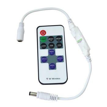   Tracon LED-RF-2, LED vezérlő; mini, távirányítóval 12-24 VDC, 12 A