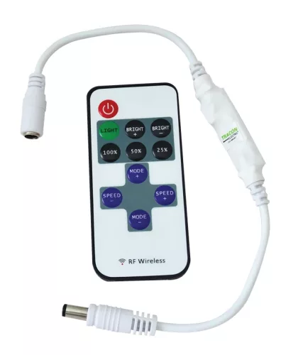 Tracon LED-RF-2, LED vezérlő; mini, távirányítóval 12-24 VDC, 12 A
