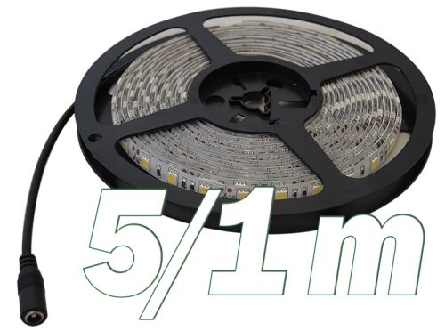 Tracon LED-SZK24-48-CW LED szalag kültéri (vízálló IP65) 4,8 W/m teljesítménnyel, 480lm/m, 6000K hidegfehér színhőmérséklettel, 24V DC, 8mm széles, 60 LED/m SMD LED, 120°