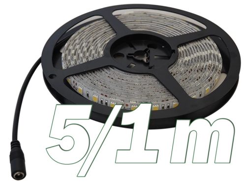 Tracon LED-SZTR-72-WW, LED szalag, beltéri, takarítható, ragasztó nélküli SMD5050; 30 LED/m; 7,2 W/m; 300 lm/m; W=10 mm; 3000 K; IP65