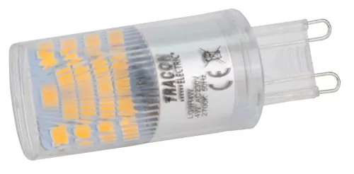 Tracon LG9H4W, LED G9 fényforrás alumínium házzal 230 VAC, 4 W, 2700 K, G9, 350 lm, 200°,
