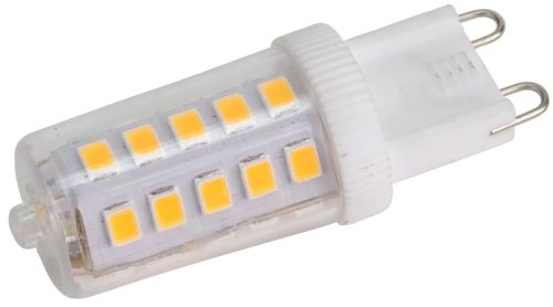 Tracon LG9X3NW, LED fényforrás műanyag házban 230 VAC, 3 W, 4000 K, G9, 350 lm, 270°, 