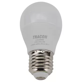 Tracon LGC458NW gömb burájú LED fényforrás CREE chippel, E27 foglalat, 8W, 4000K természetes fehér, 720 lm, G45 forma
