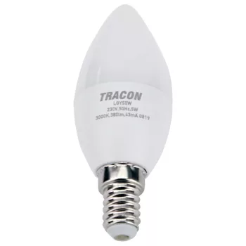 Tracon LGYC7NW Gyertya búrájú LED fényforrás CREE chippel, 7W, 4000K természetes fehér, E14 foglalat, 630lm, C37