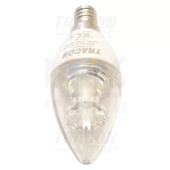   Tracon LGYD6NWO, Fényerő-szabályozható gyertya burájú LED fényforrás 230 V, 50 Hz, E14, 6 W, 470 lm, 4000 K, 240°,
