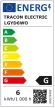 Tracon LGYD6WO, Fényerő-szabályozható gyertya burájú LED fényforrás 230 V, 50 Hz, E14, 6 W, 470 lm, 2700 K, 240°,