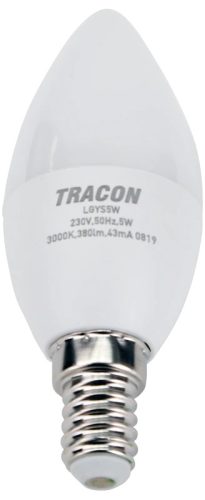 Tracon LGYS7W, Gyertya búrájú LED fényforrás SAMSUNG chippel 230V,50Hz,7W,3000K,E14,530lm,180°,C37,SAMSUNG chip,