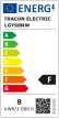 Tracon LGYS8NW, Gyertya búrájú LED fényforrás SAMSUNG chippel 230V,50Hz,8W,4000K,E14,600lm,180°,C37,SAMSUNG chip,
