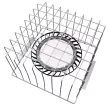 Tracon LHBK Labdavédő rács LHB csarnokvilágítóhoz LHBU, LHBA, LHBE 480x480x250mm