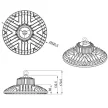 Tracon LHBU100W LED csarnokvilágító lámpa, kültéri,UFO forma IP65-ös védelemmel, 100 W, 13000 lm, 4500 K, 50000 h, IP65, EEI=A+ 90-265 VAC ( Tracon LHBU100W )