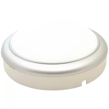   Tracon LHLMKS15NW, Műanyag házas LED hajólámpa ezüst kerettel, kerek 230 V, 50 Hz, 15 W, 4000 K, 1050 lm, IP54, ABS+PC,