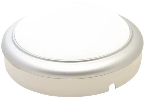 Tracon LHLMKS15NW, Műanyag házas LED hajólámpa ezüst kerettel, kerek 230 V, 50 Hz, 15 W, 4000 K, 1050 lm, IP54, ABS+PC,