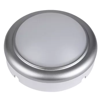   Tracon LHLMKS8NW, Műanyag házas LED hajólámpa ezüst kerettel, kerek 230 V, 50 Hz, 8 W, 4000 K, 560 lm, IP54, ABS+PC,