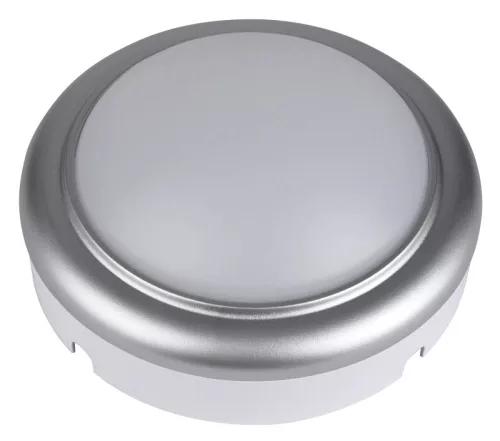 Tracon LHLMKS8NW, Műanyag házas LED hajólámpa ezüst kerettel, kerek 230 V, 50 Hz, 8 W, 4000 K, 560 lm, IP54, ABS+PC,