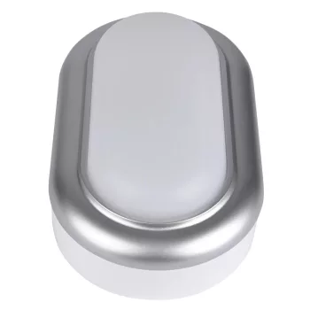   Tracon LHLMOS8NW, Műanyag házas LED hajólámpa ezüst kerettel, ovális 230 V, 50 Hz, 8 W, 4000 K, 560 lm, IP54, ABS+PC,
